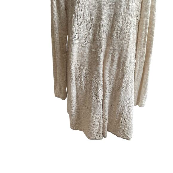 Style & Co Women Cardigan Sweater M‎ Oatmeal Open Front Boho Cottage Practical - Picture 7 of 10